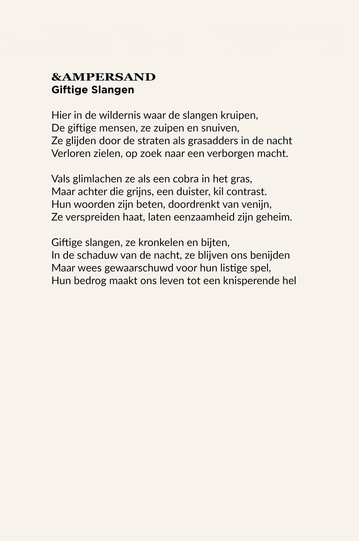 Sjaaltje - Giftige Slangen